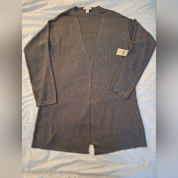 NWT Cold Water Creek M metallic open sweater - Picture 3 of 9